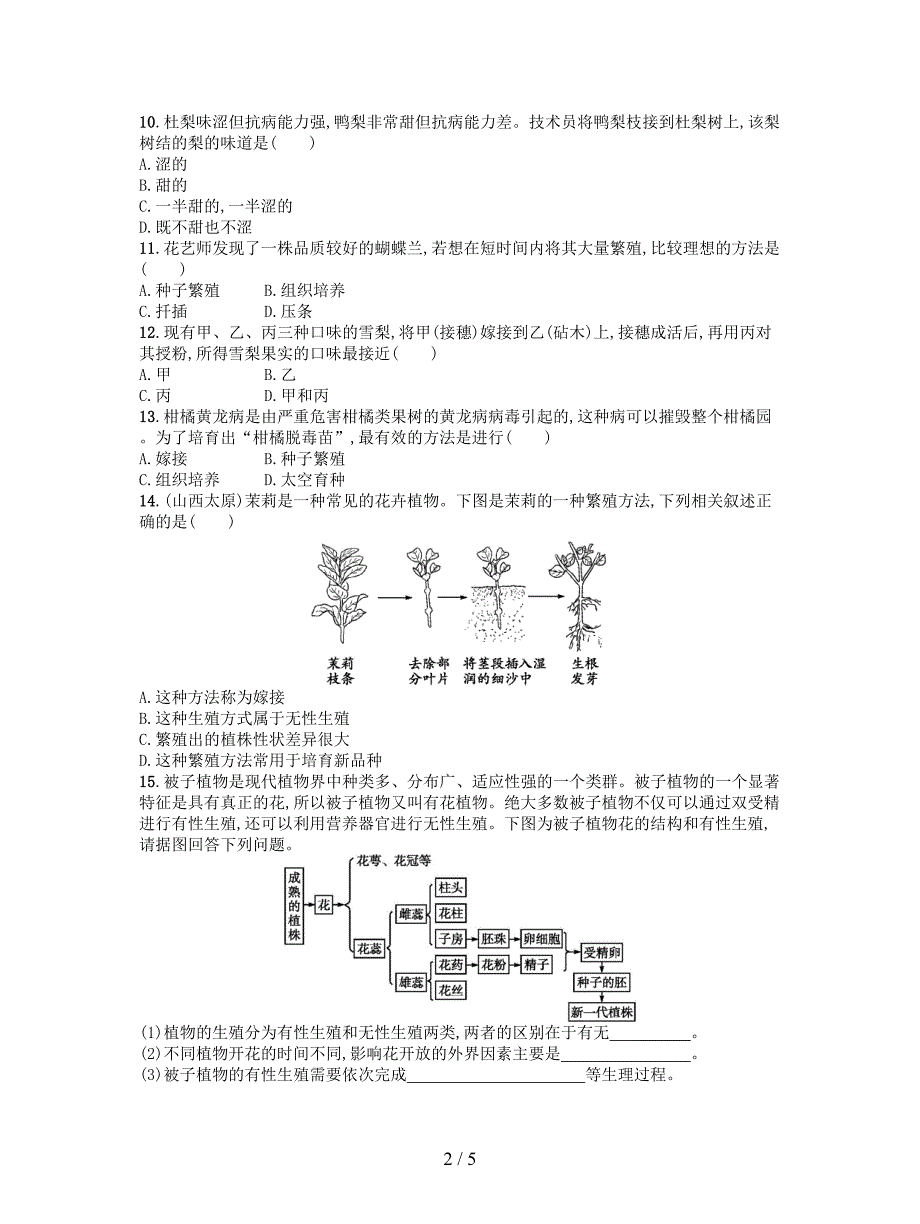 2019学年八年级生物下册：植物的生殖练习.doc_第2页