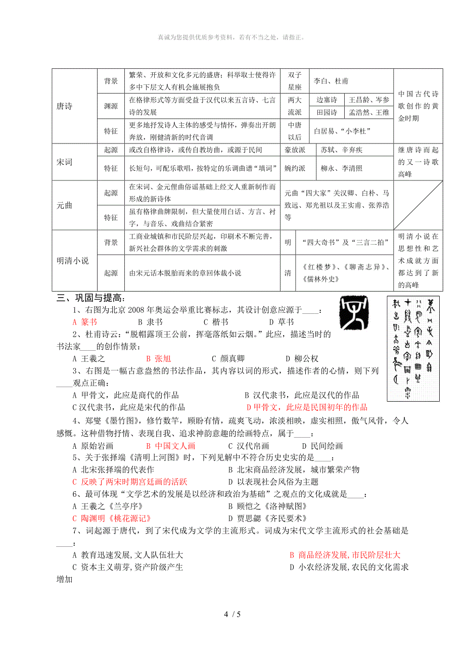 中国古代文学艺术总结49_第4页