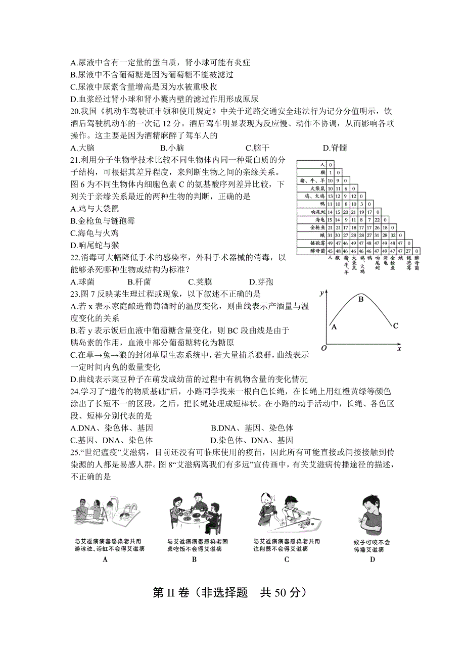 2014年东营市初中学生学业考试生物试题_第4页