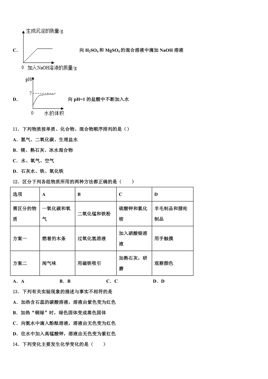 重庆市南川中学2022年化学九上期末学业质量监测试题含解析.doc_第3页