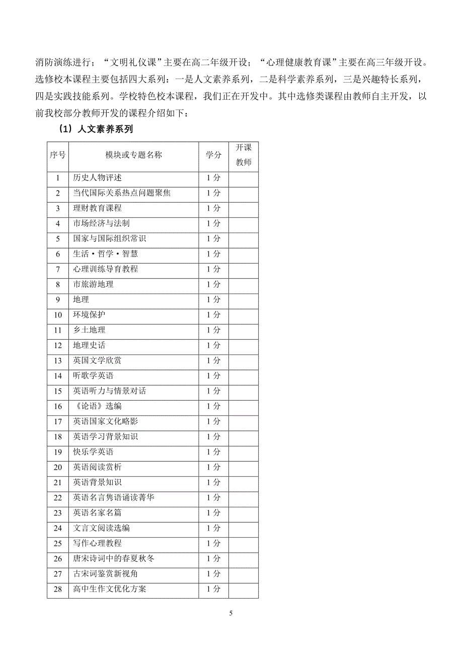 中学校本课程开发实施方案_第5页