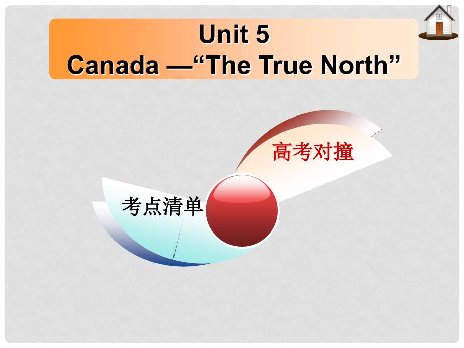 高三英语一轮复习 Unit 5 Canada“The True North”课件 新人教版必修3_第1页