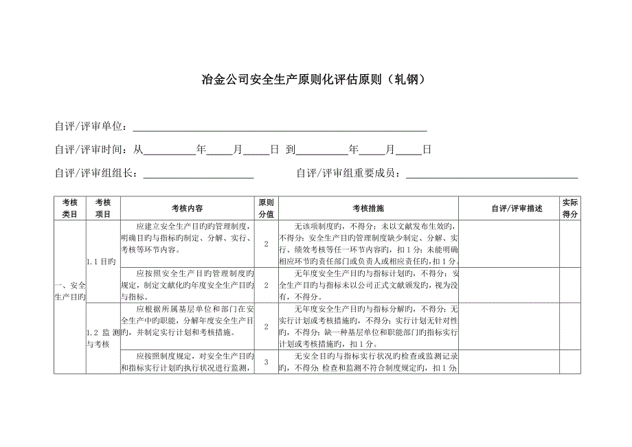 冶金企业安全生产标准化评定标准轧钢考评说明_第3页