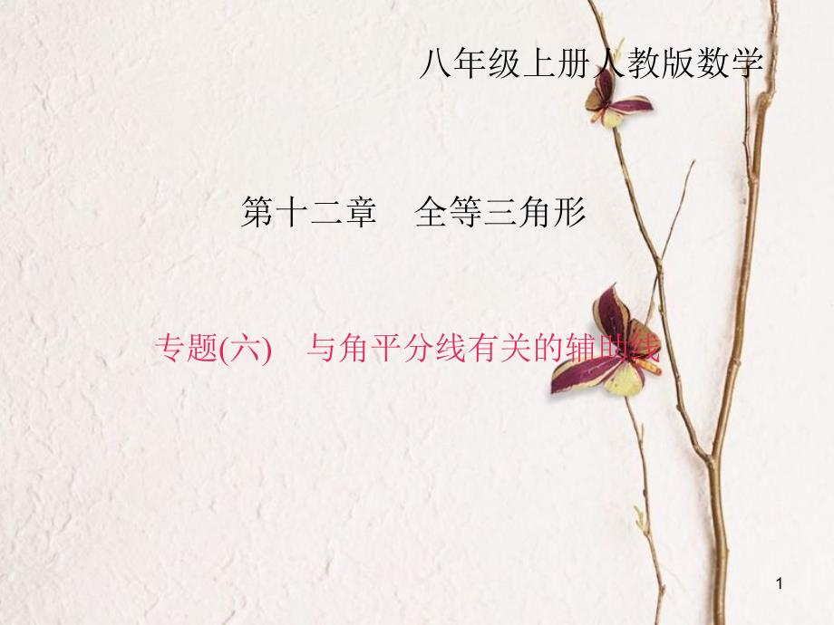 八年级数学上册 专题复习（六）与角平分线有关的辅助线课件 （新版）新人教版_第1页