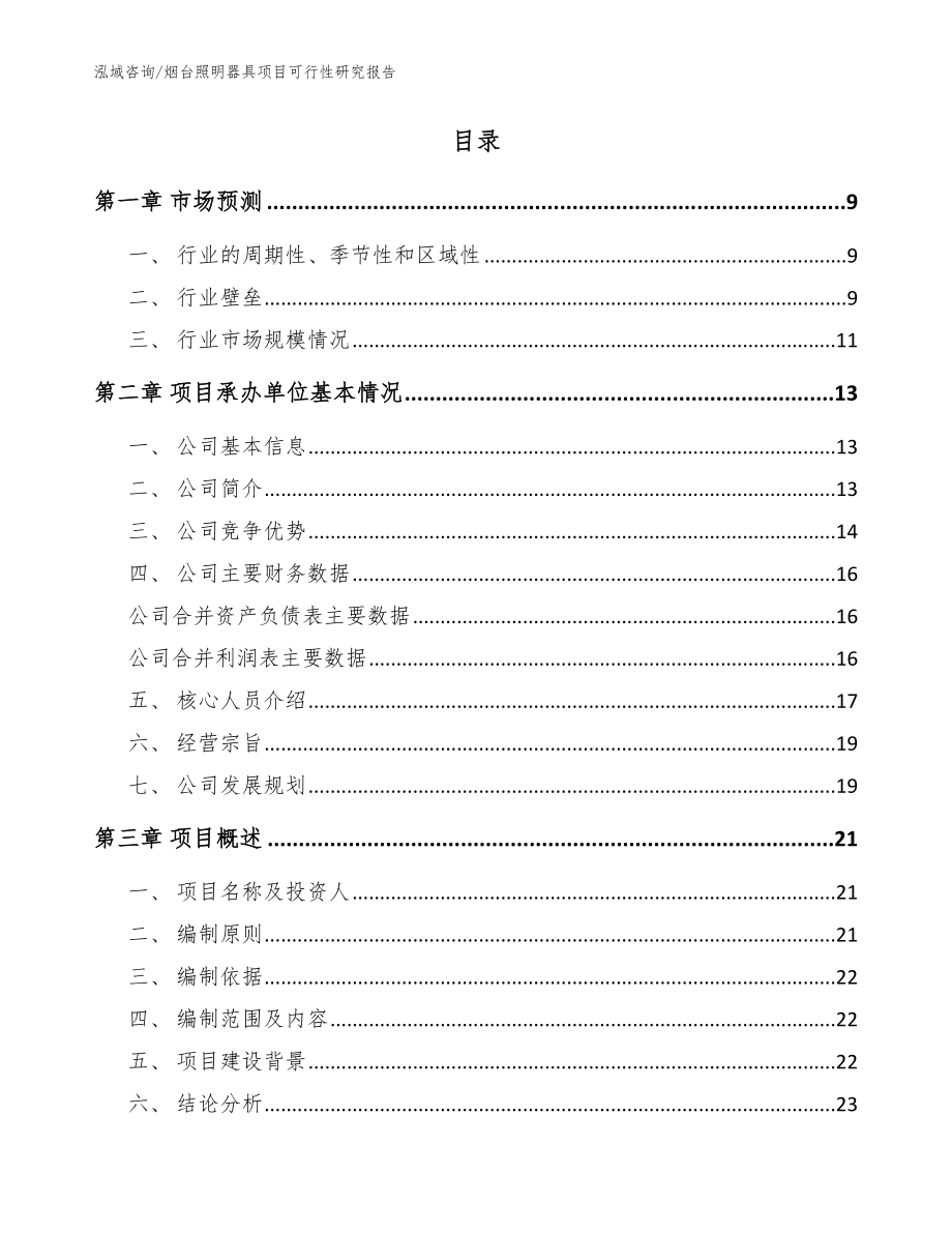 烟台照明器具项目可行性研究报告_模板范文_第2页