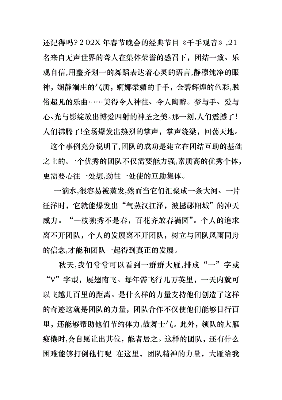 关于团队精神演讲稿锦集七篇_第4页