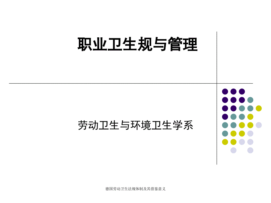 德国劳动卫生法规体制及其借鉴意义课件_第1页