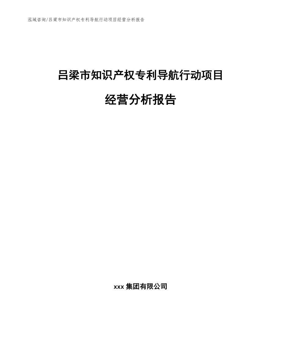 吕梁市知识产权专利导航行动项目经营分析报告模板_第1页