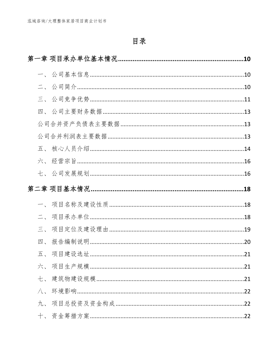 大理整体家居项目商业计划书_范文模板_第2页