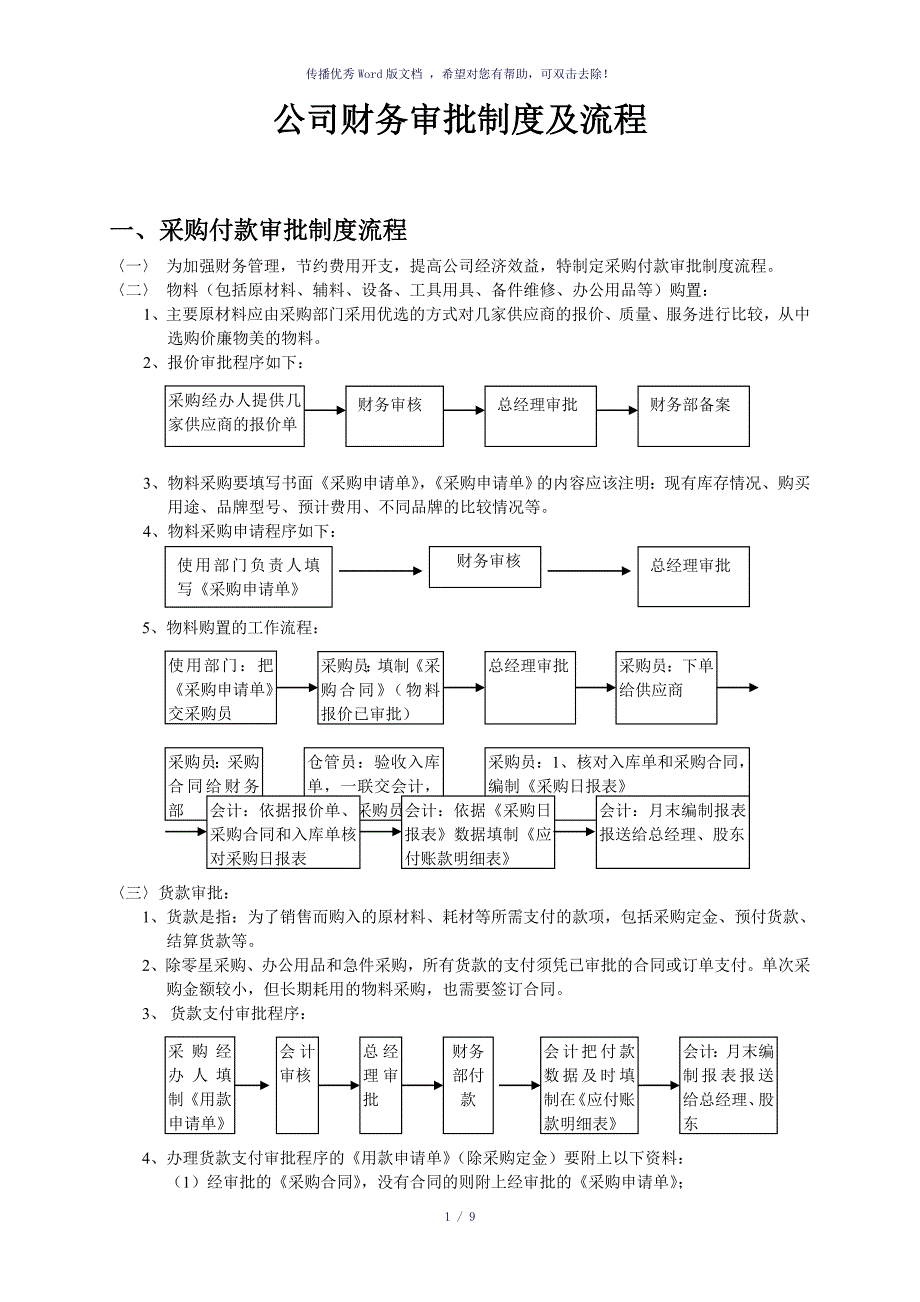 公司财务审批流程参考模板_第1页