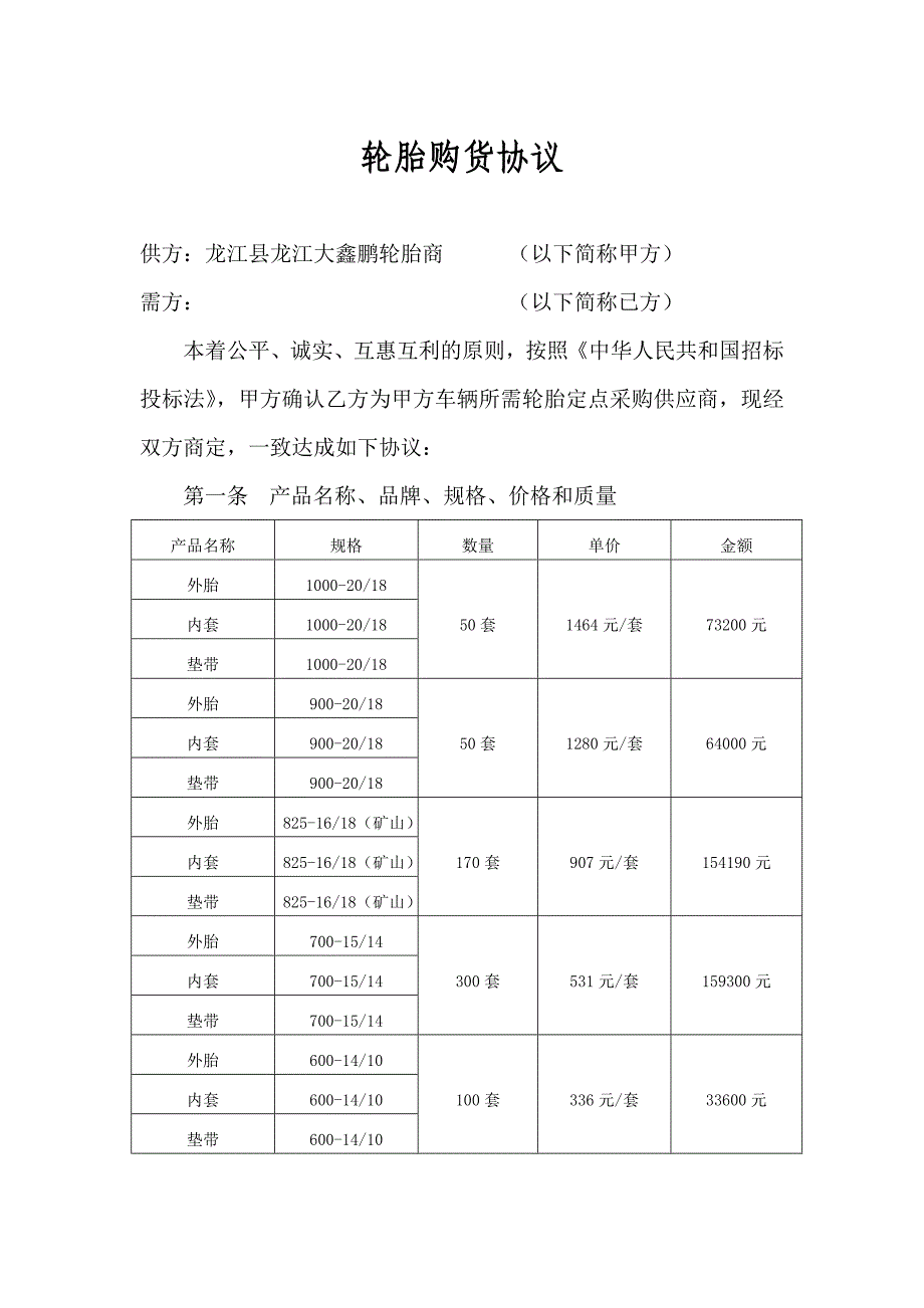 轮胎购销合同.doc_第1页