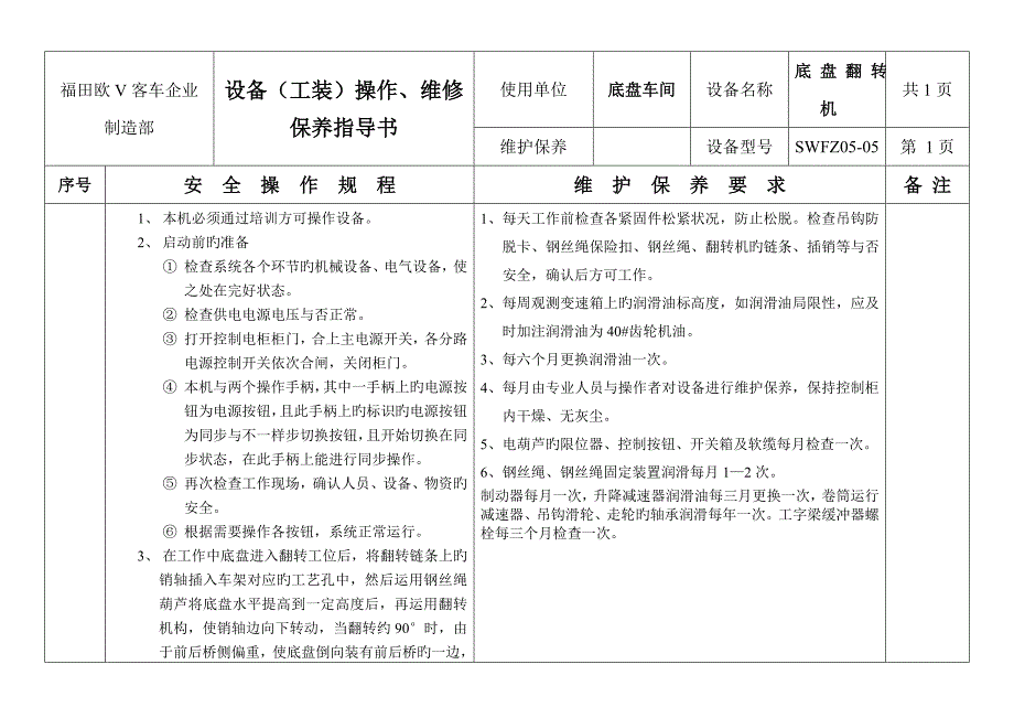 底盘车间底盘翻转机操作指导书版_第1页