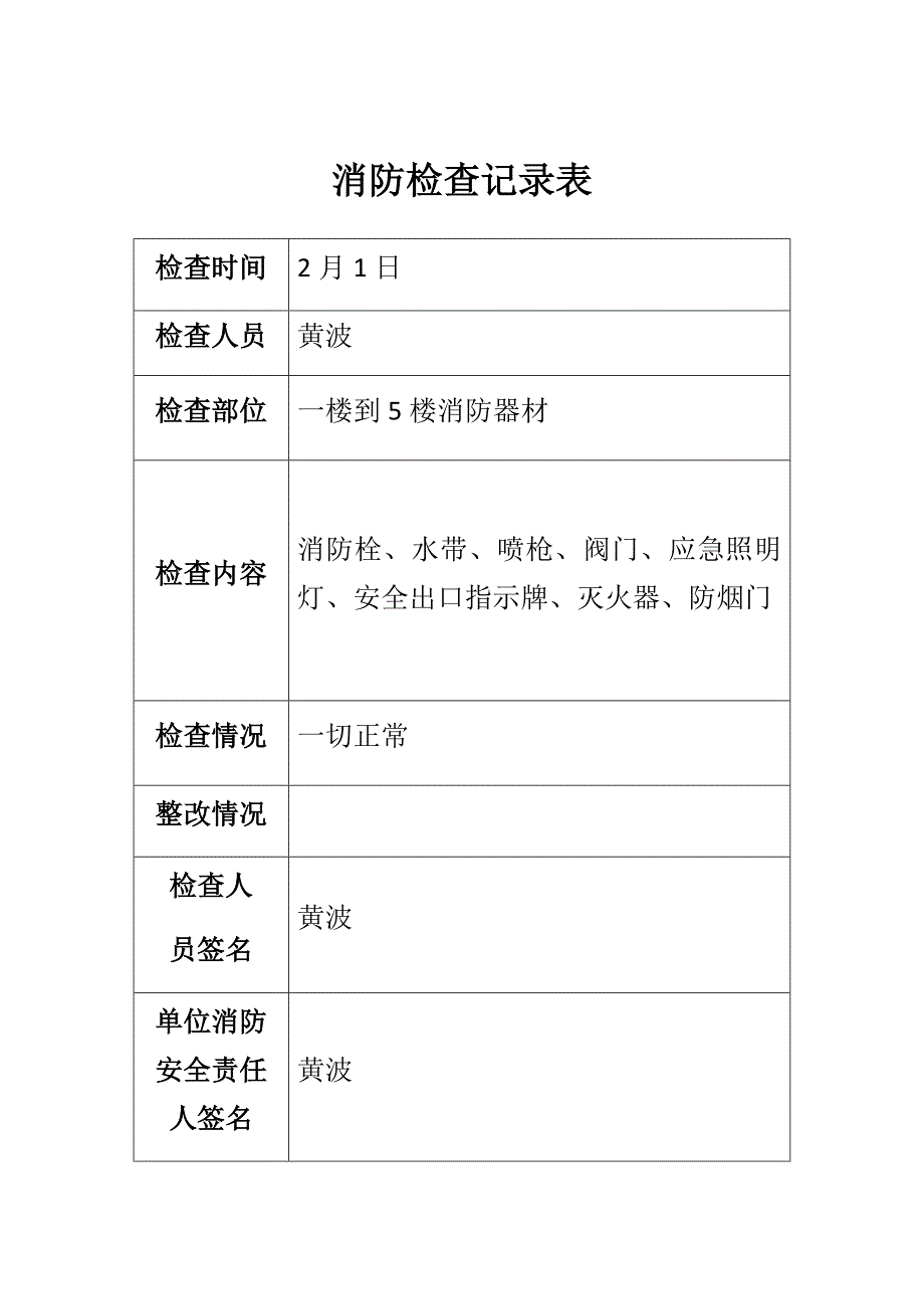 消防每月检查记录表优质资料_第3页