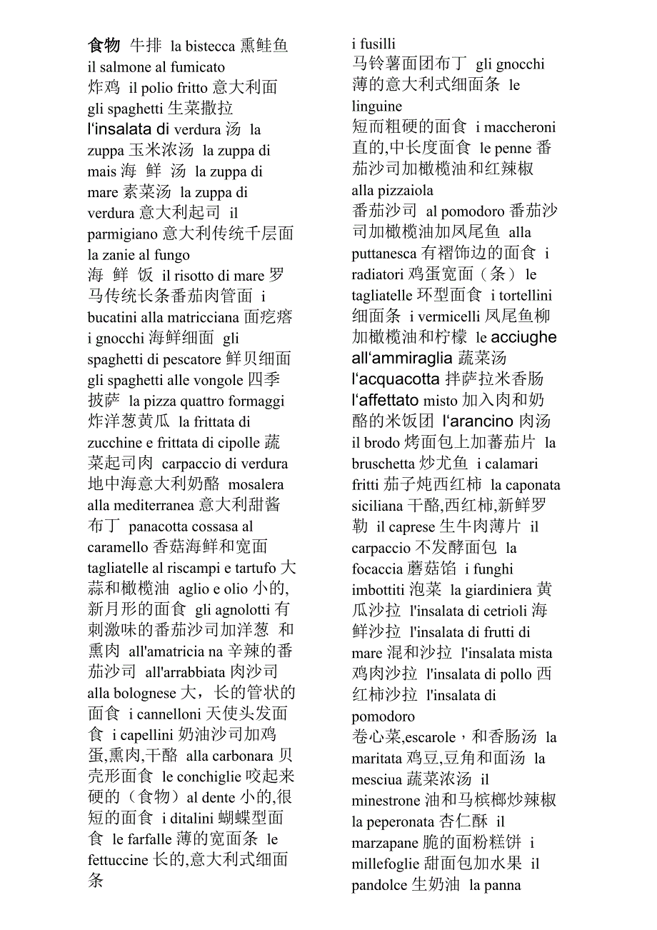 意大利语分类词汇表_第1页