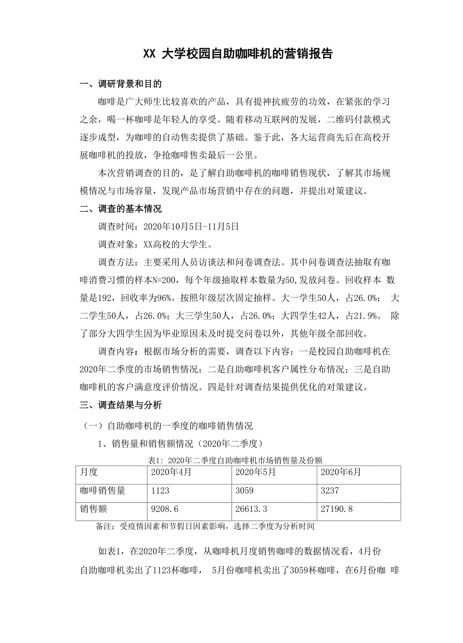 校园自助咖啡机营销报告_第1页
