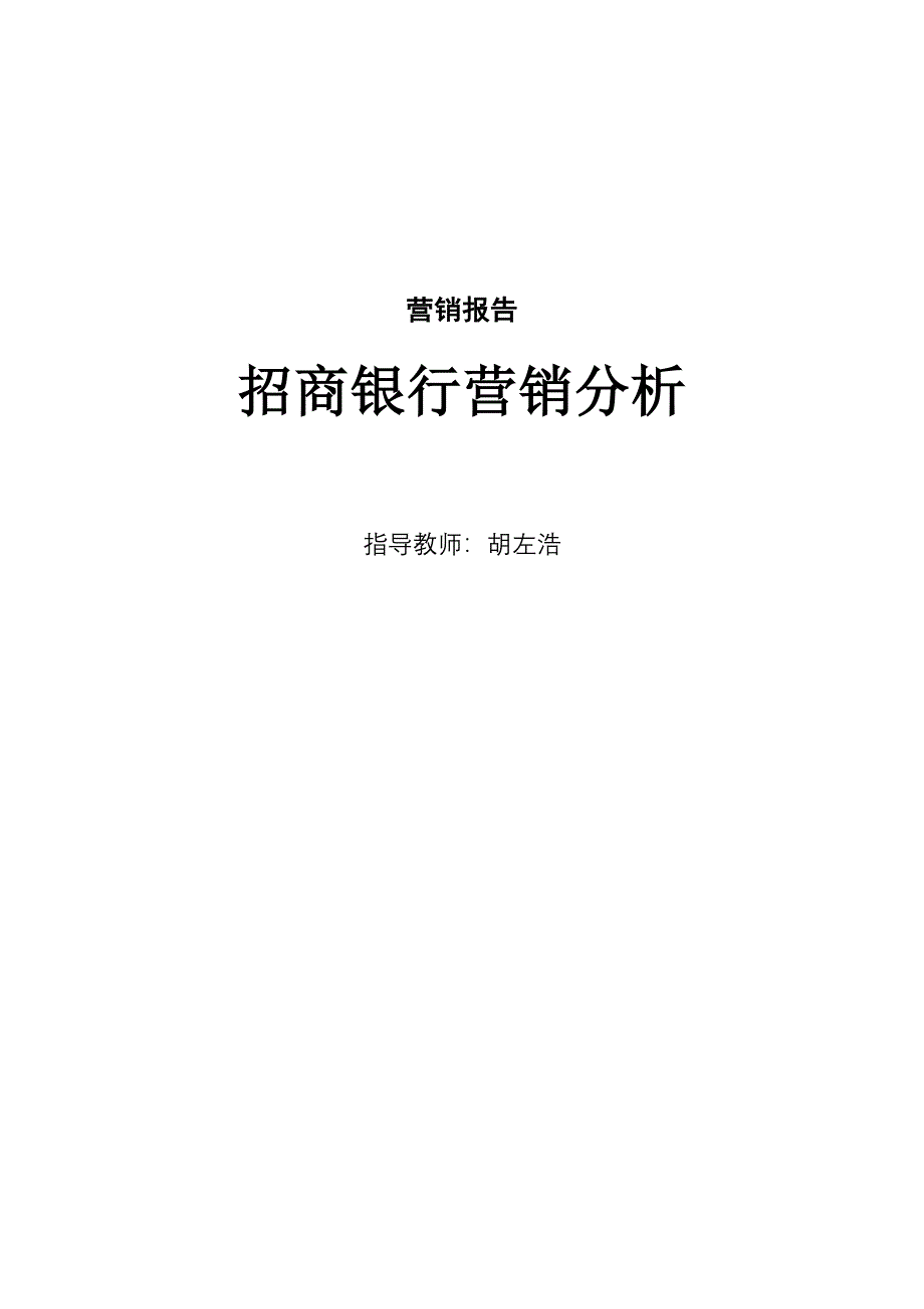 招商银行营销分析与报告_第1页