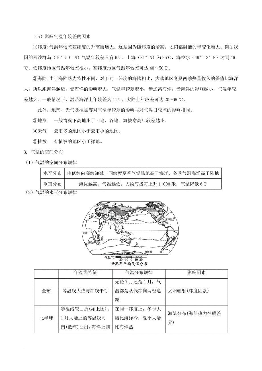 高考地理二轮复习微专题要素探究与设计 专题2.2 气温学案_第5页