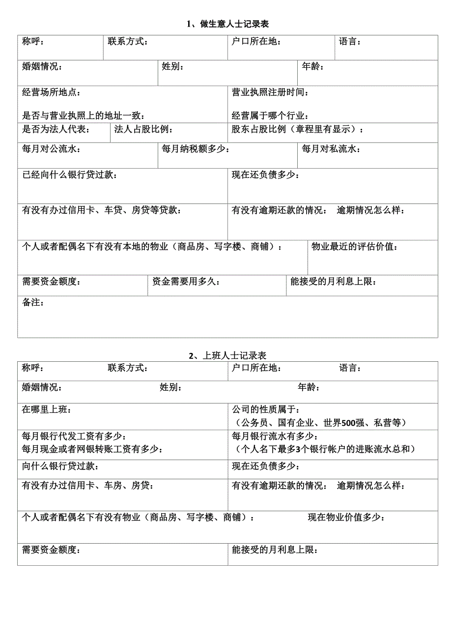 贷款客户记录表_第2页