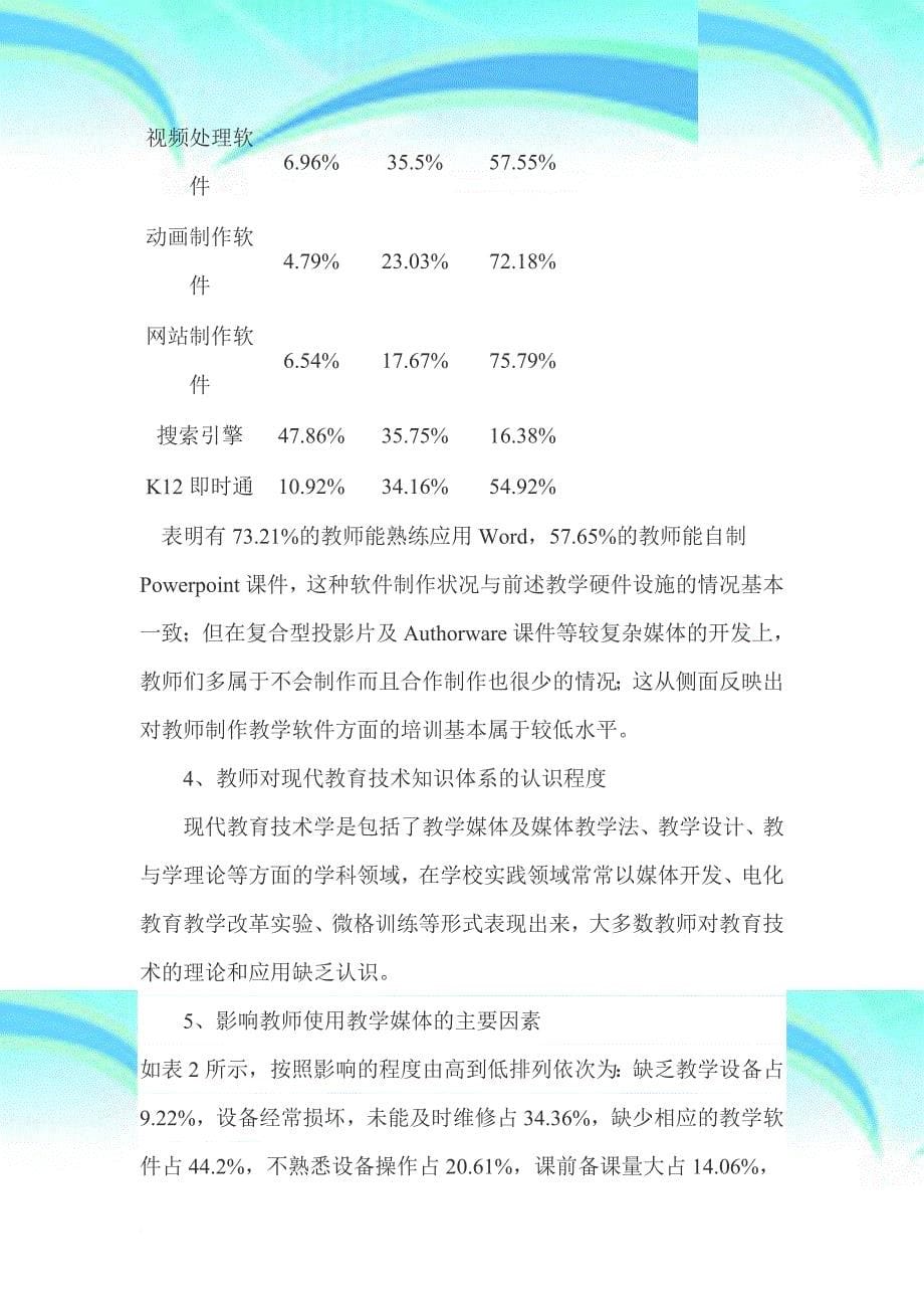 现代教育技术应用现状教师调查问卷分析分析报告.doc_第5页