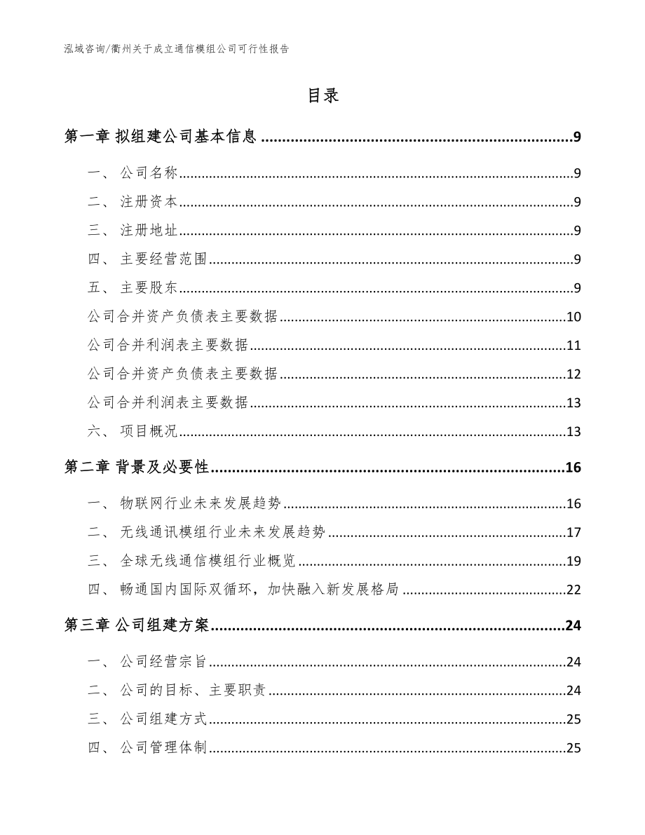 衢州关于成立通信模组公司可行性报告（模板）_第2页