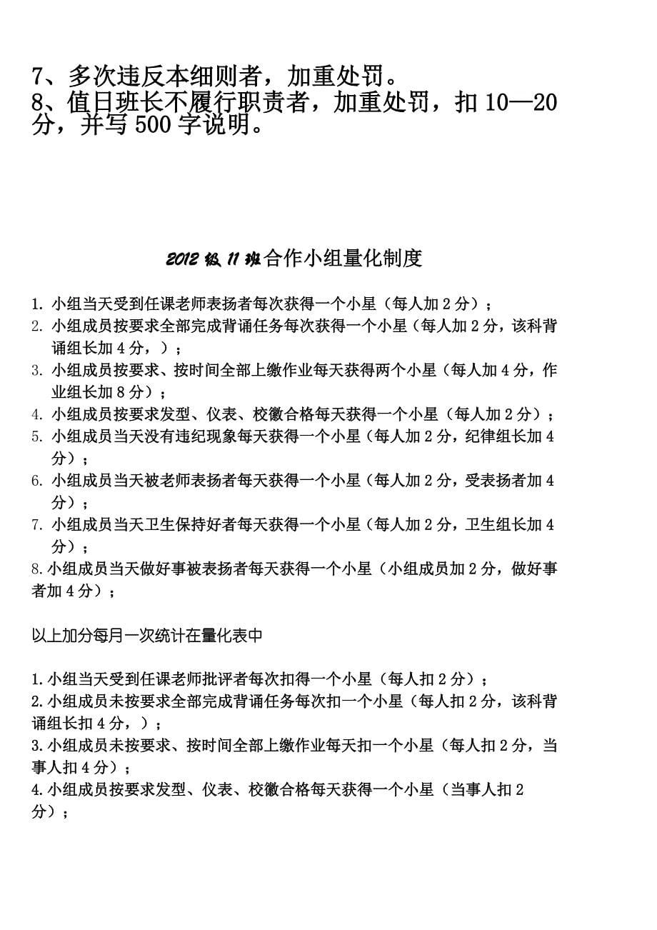 2012级11班班级学生量化管理细则修订_第5页