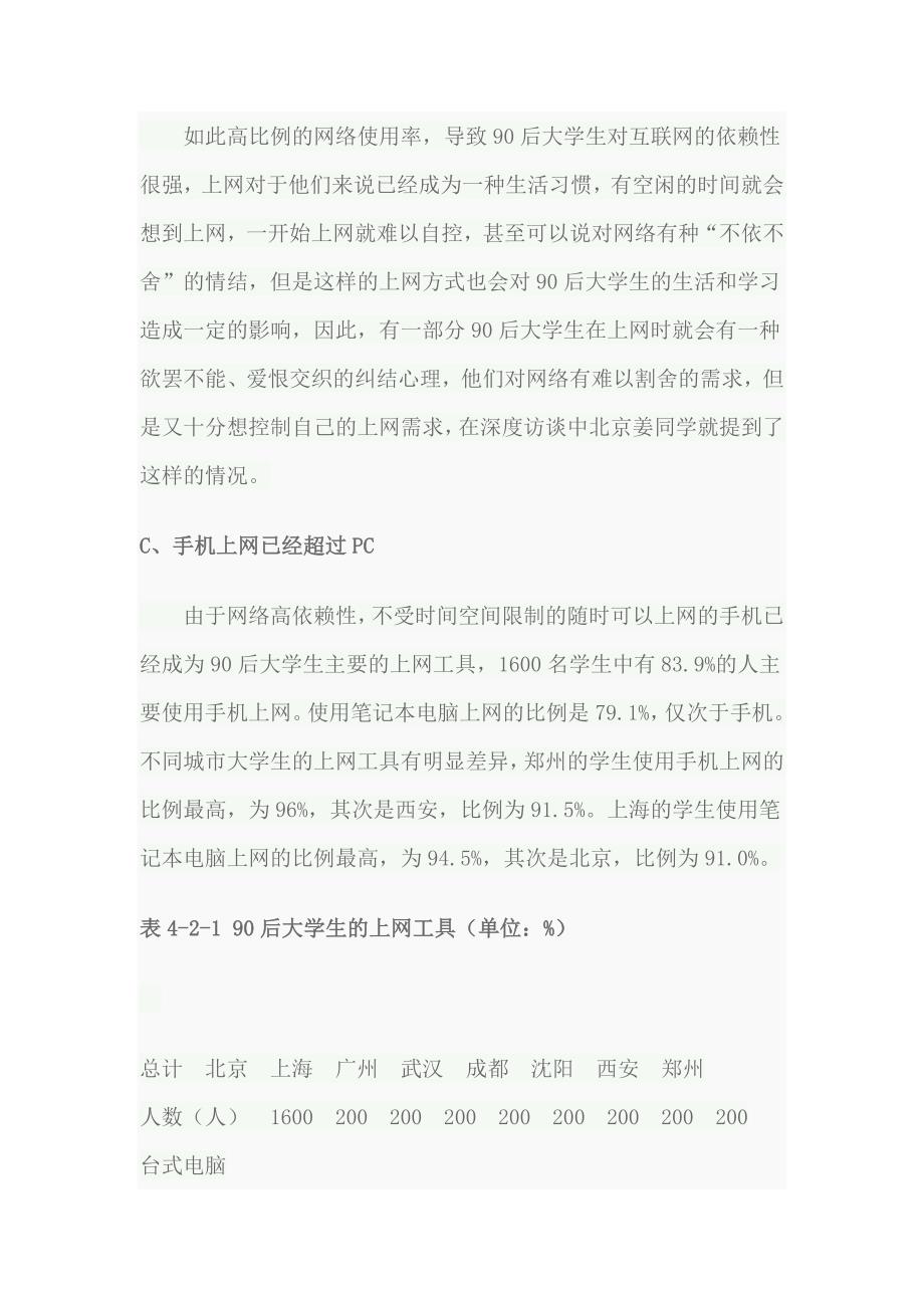 互联网下的90后大学生网络化研究报告_第4页