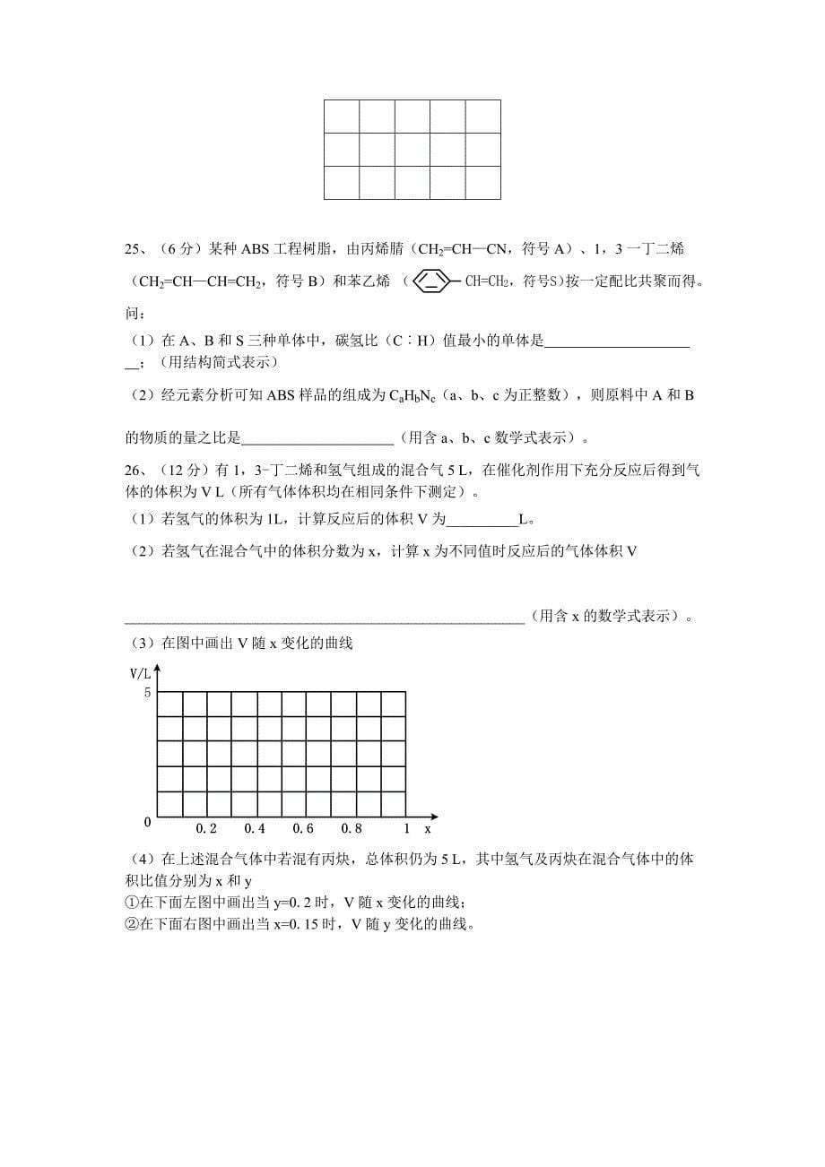 成都市一0七中高中一年级《烃》单元检测题_第5页