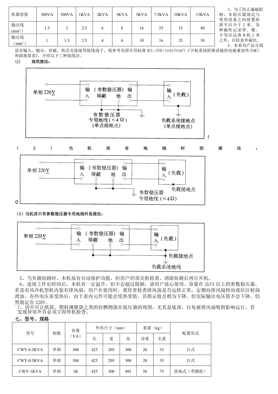 CWY系列单相交流参数稳压器使用说明书.doc_第3页