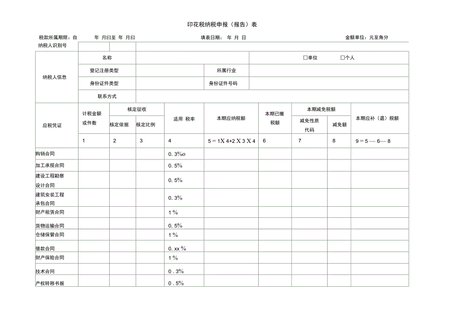 印花税纳税申报表_第1页