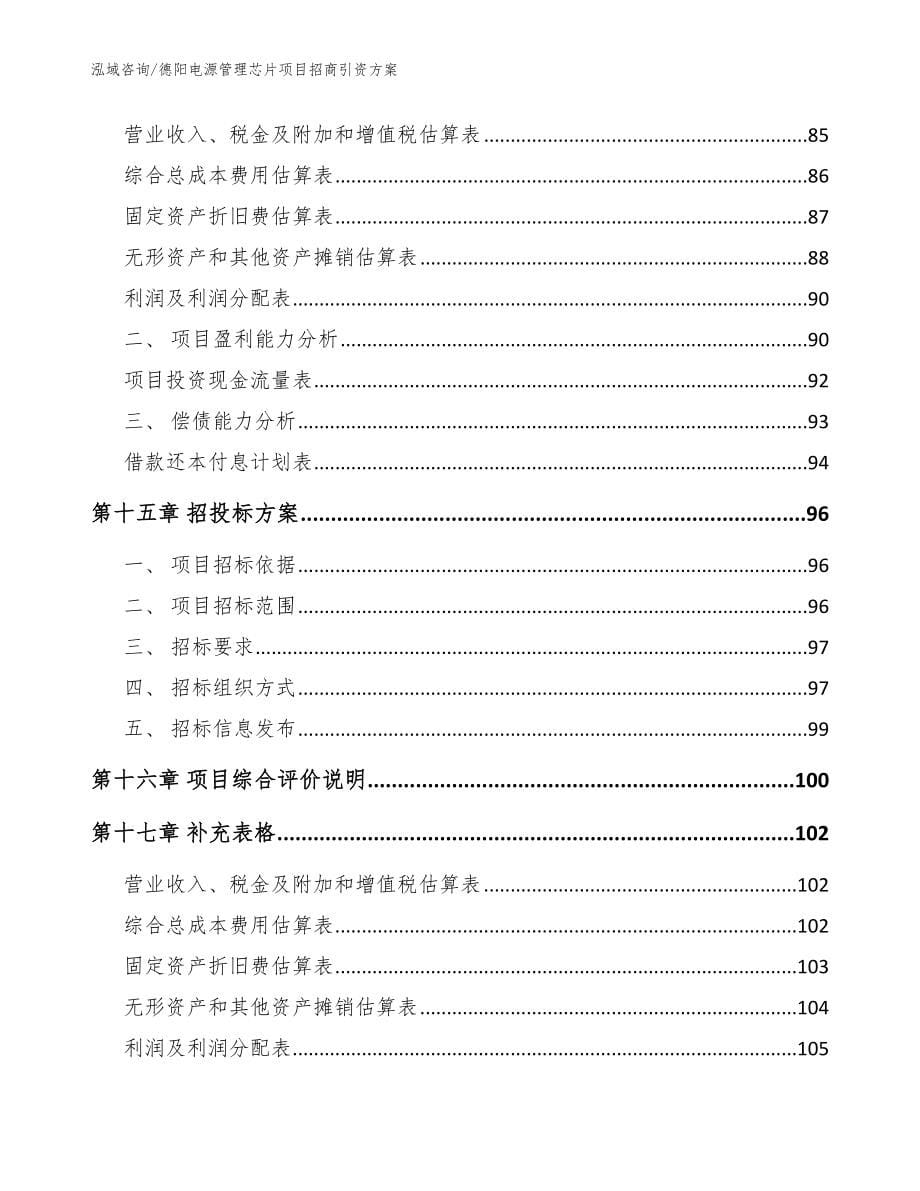 德阳电源管理芯片项目招商引资方案_范文模板_第5页