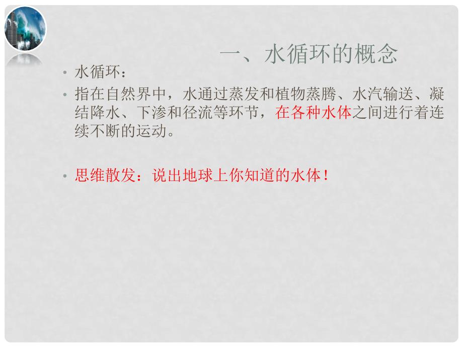 贵州省铜仁市高中地理 第二章 自然地理环境中的物质运动和能量交换 2.2 水的运动水循环课件 中图版必修1_第4页