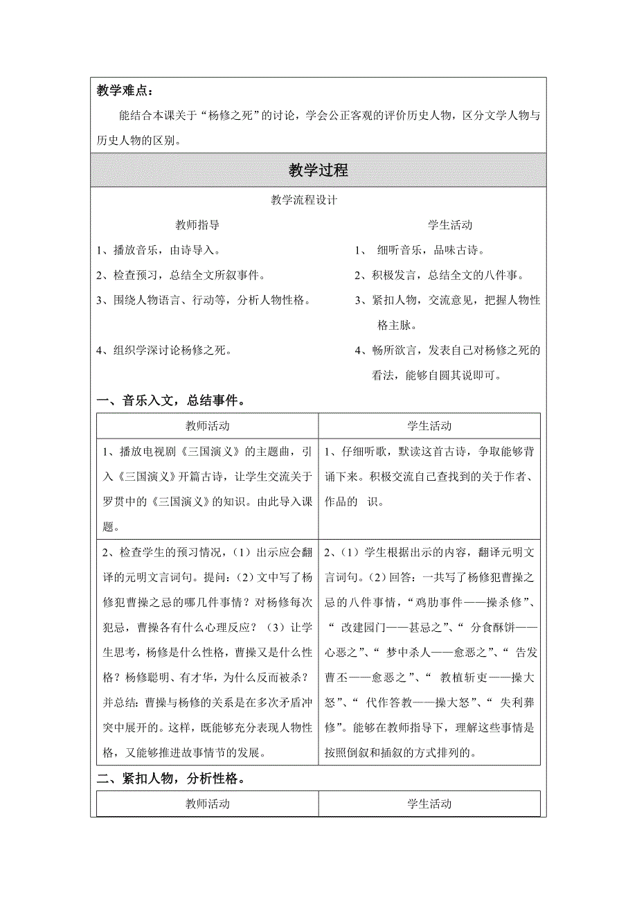 杨修之死教学设计2_第2页