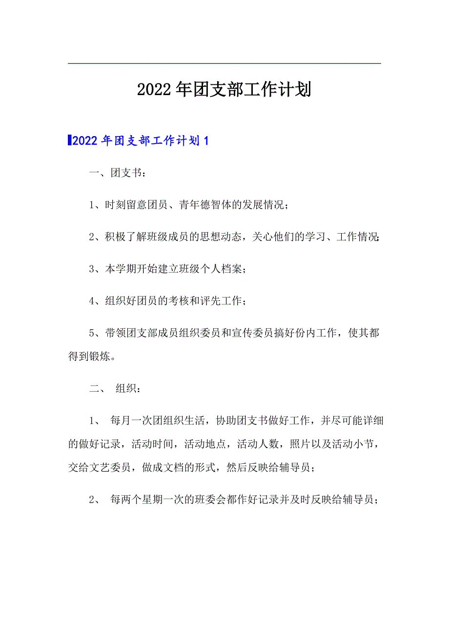 2022年团支部工作计划_第1页