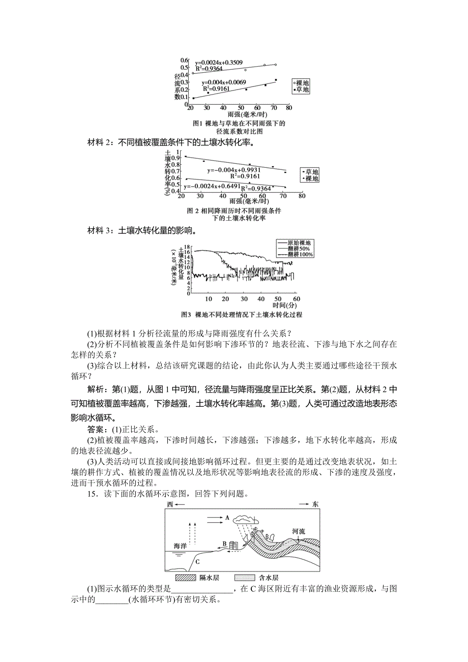 新教材 人教版高中地理必修一课时作业：第3章 第1节 自然界的水循环 Word版含解析_第4页