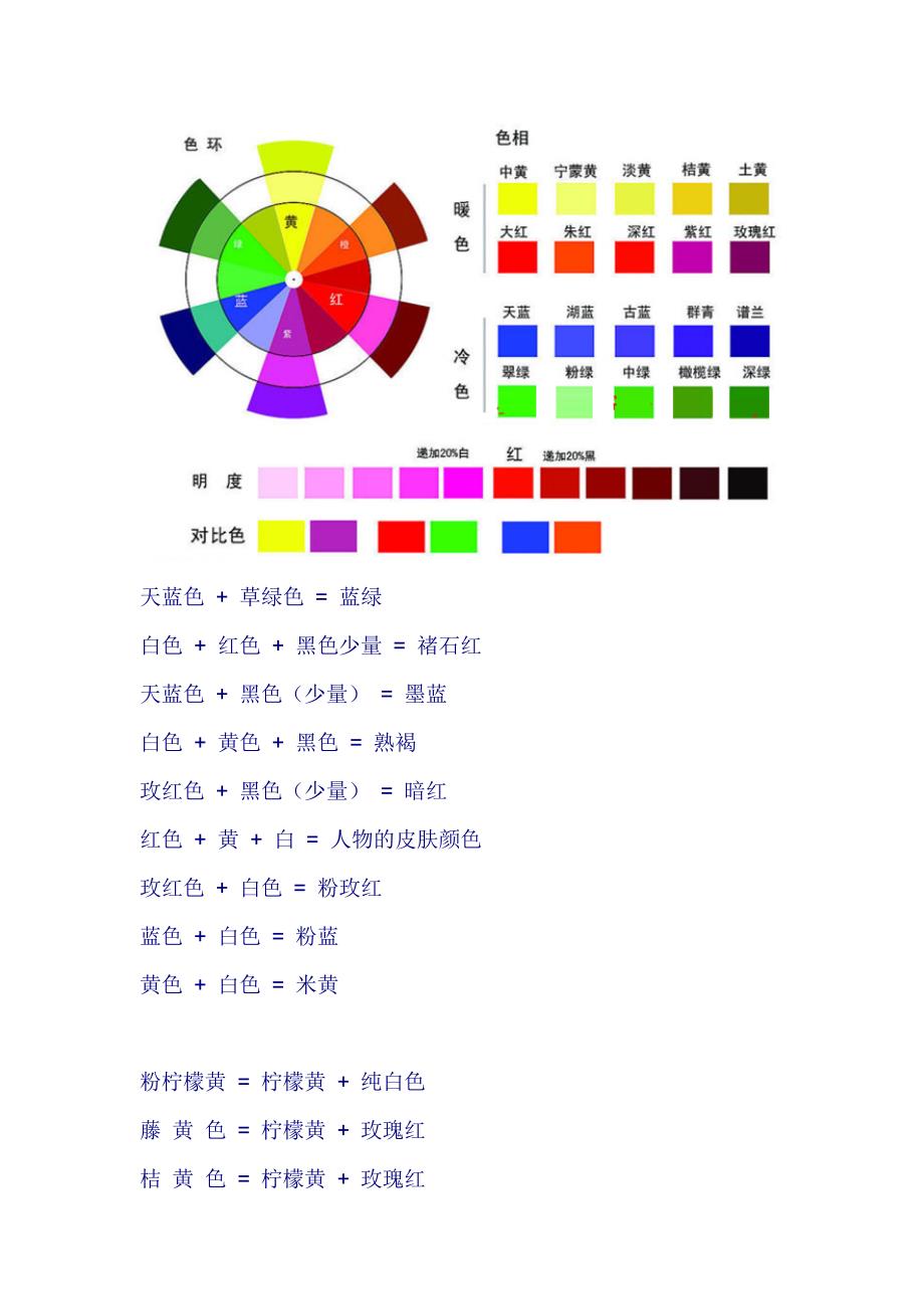 各种颜色调配公式一览表_第2页