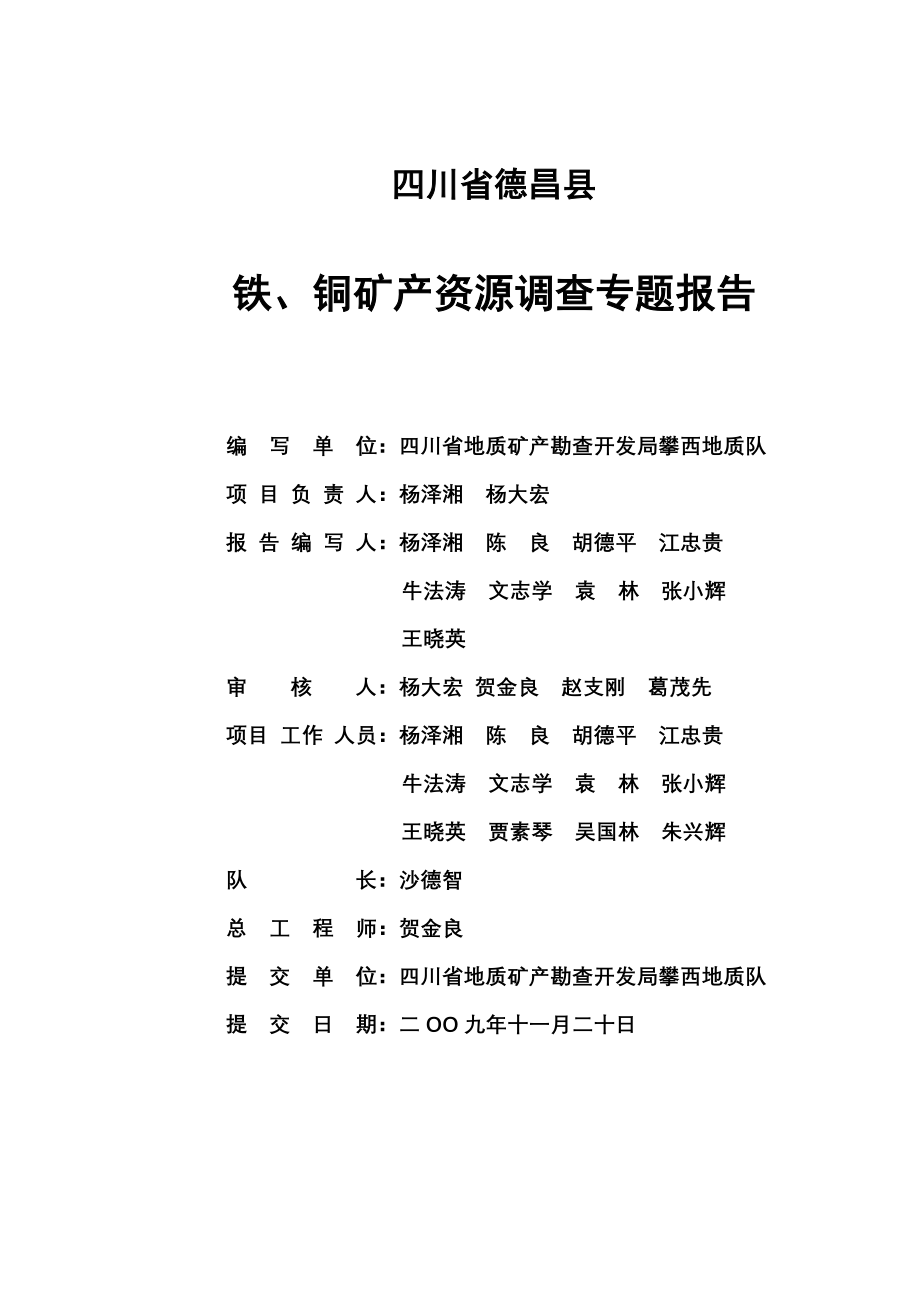 四川省德昌县铁铜矿产资源专题调查报告_第2页