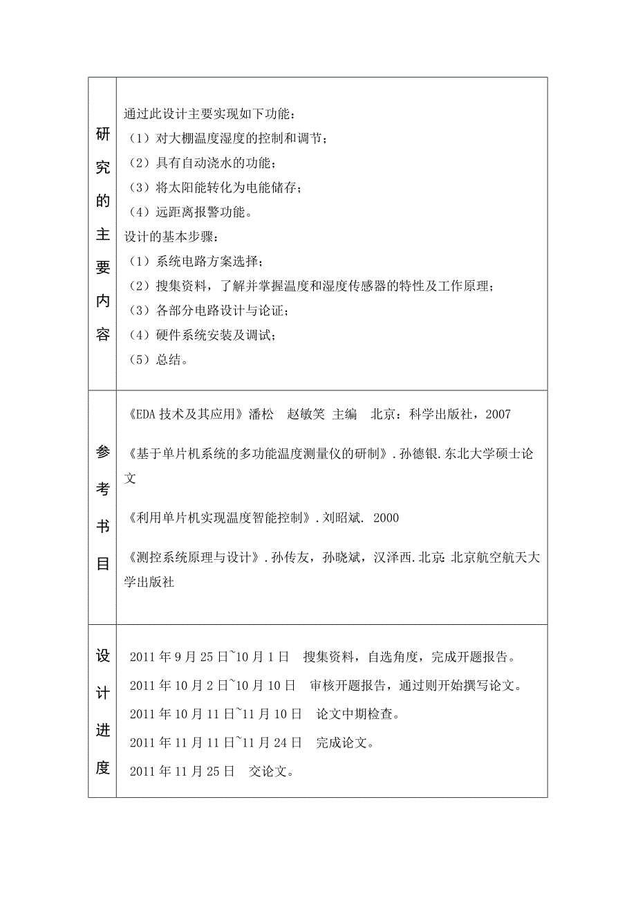 蔬菜大棚温湿控制器毕业设计开题报告_第3页