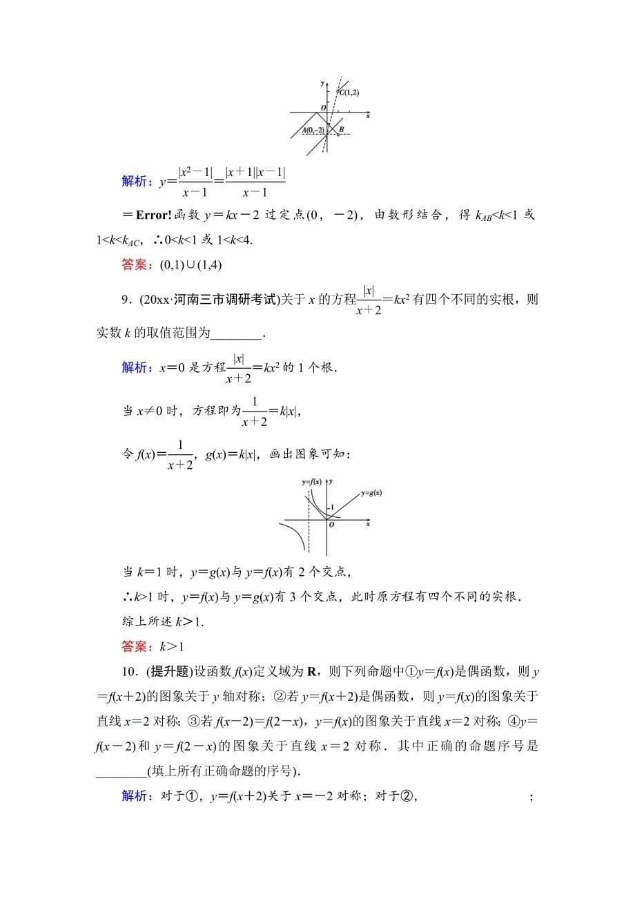 高考一轮作业：27函数的图象含答案_第5页