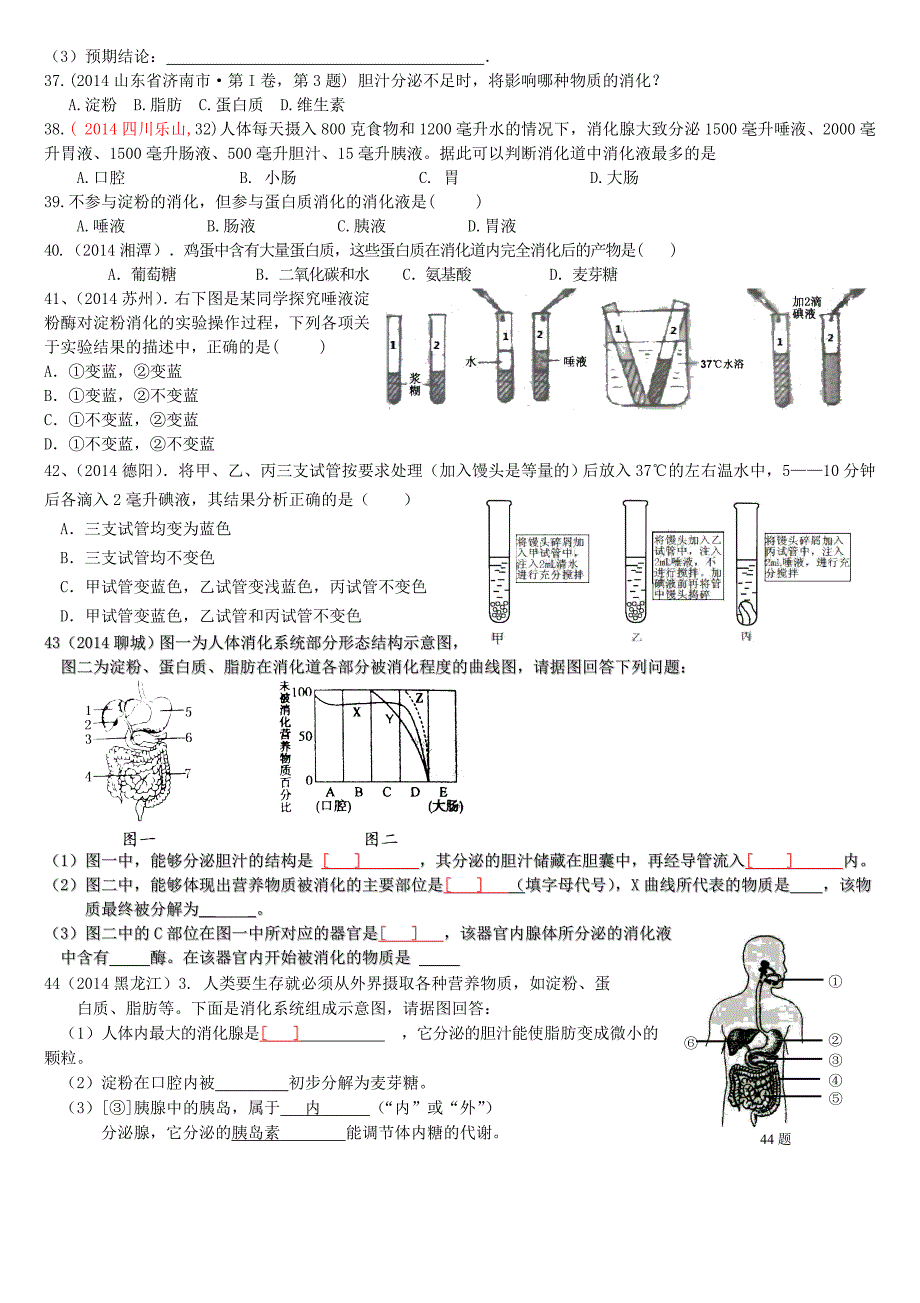 14－15七年级生物下第一二三章测试题.doc_第4页