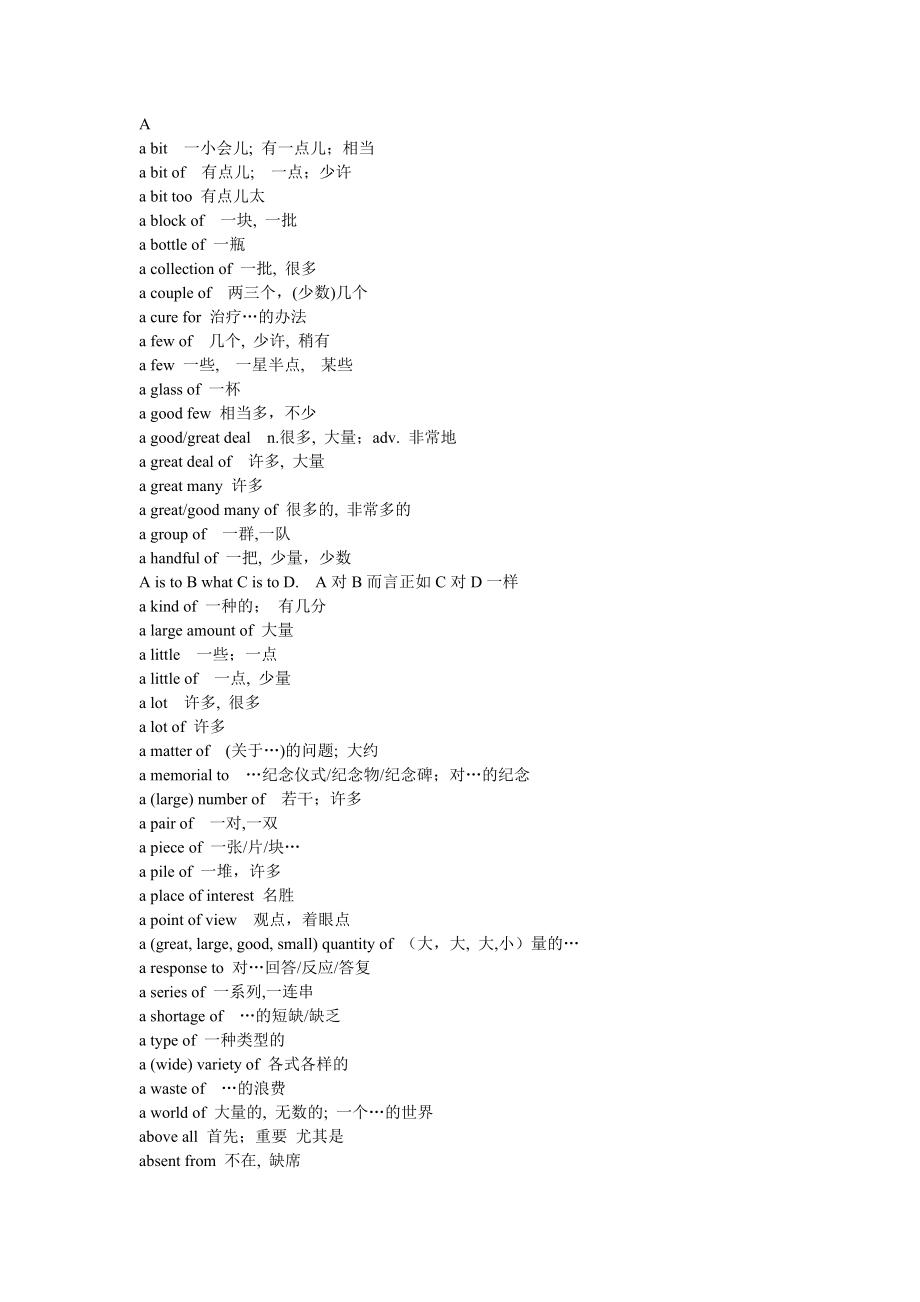 高中英语常考词组汇编_第1页