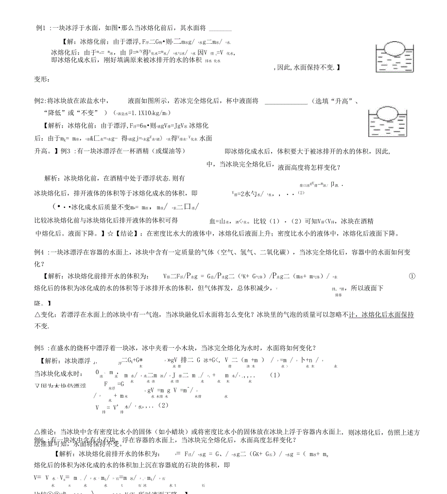 浮力之冰块融化、液面升降问题_第3页