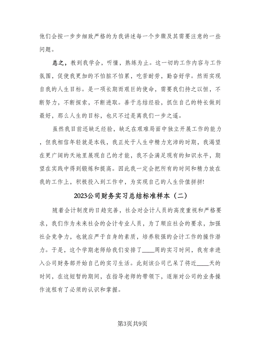 2023公司财务实习总结标准样本（3篇）.doc_第3页