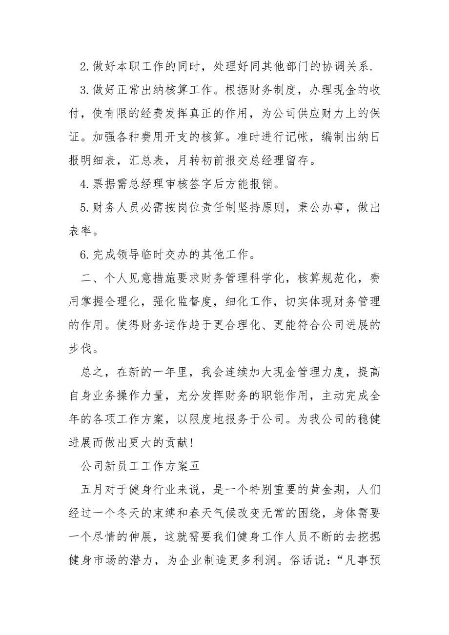 工作方案公司新员工范文五篇.docx_第5页