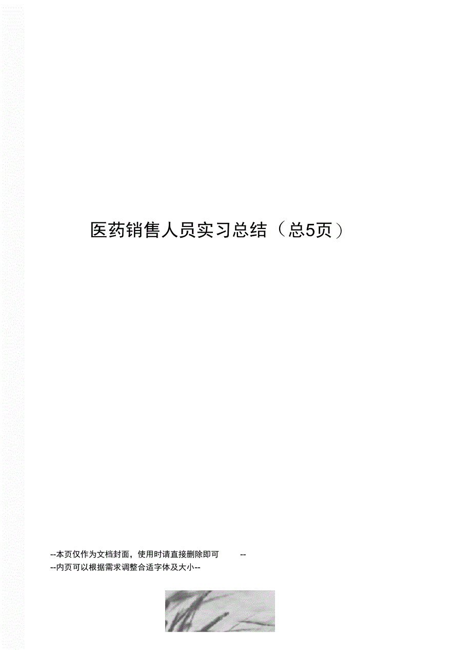 医药销售人员实习总结_第1页