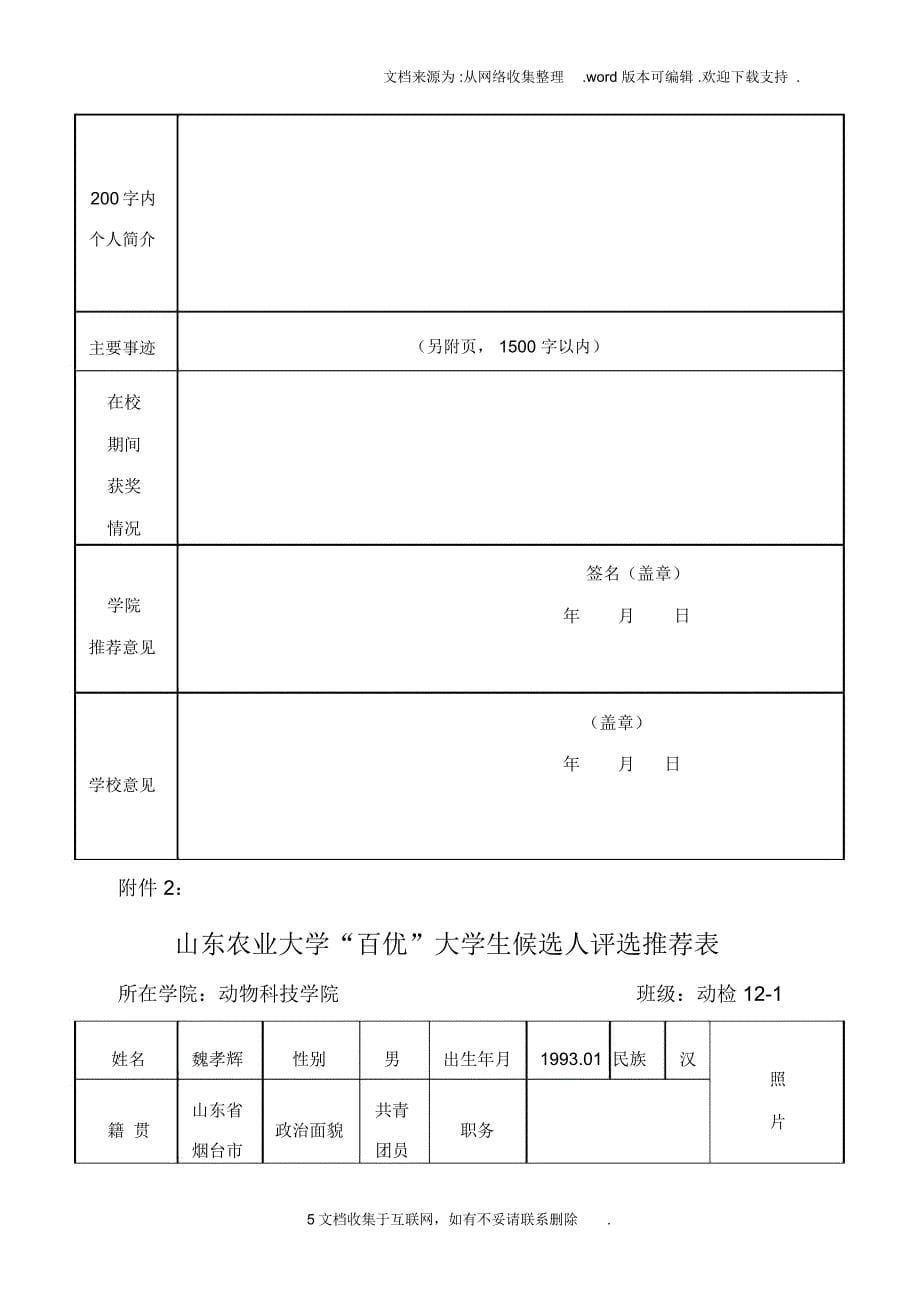 “十佳百优”大学生评选活动方案_第5页