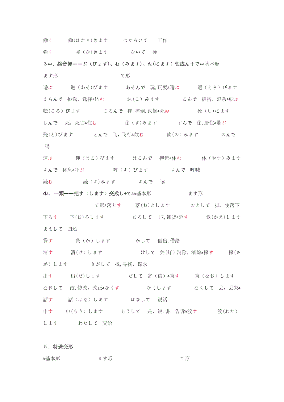 日语动词て形变化_第3页