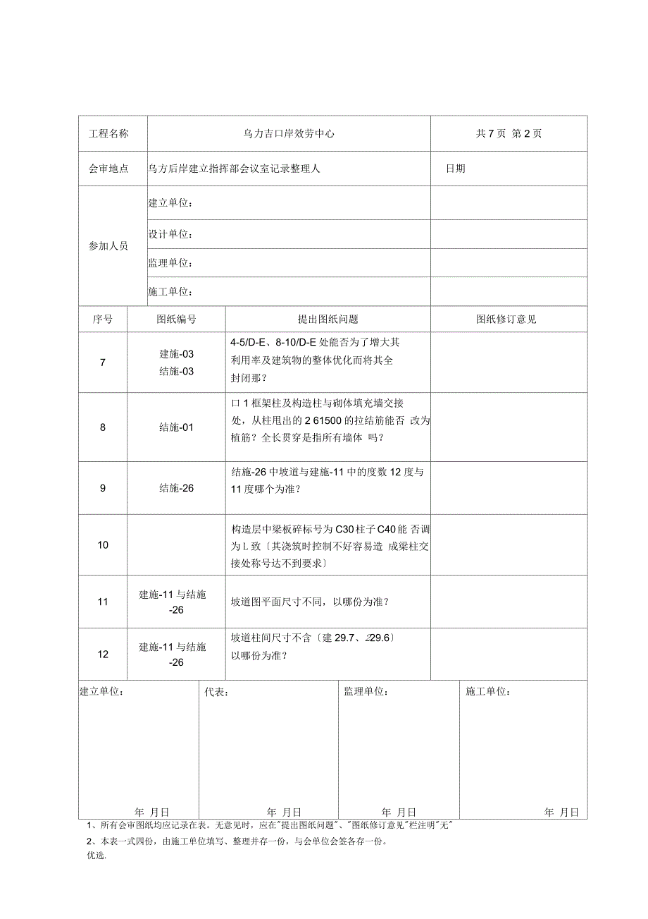 图纸会审记录表格标准_第2页