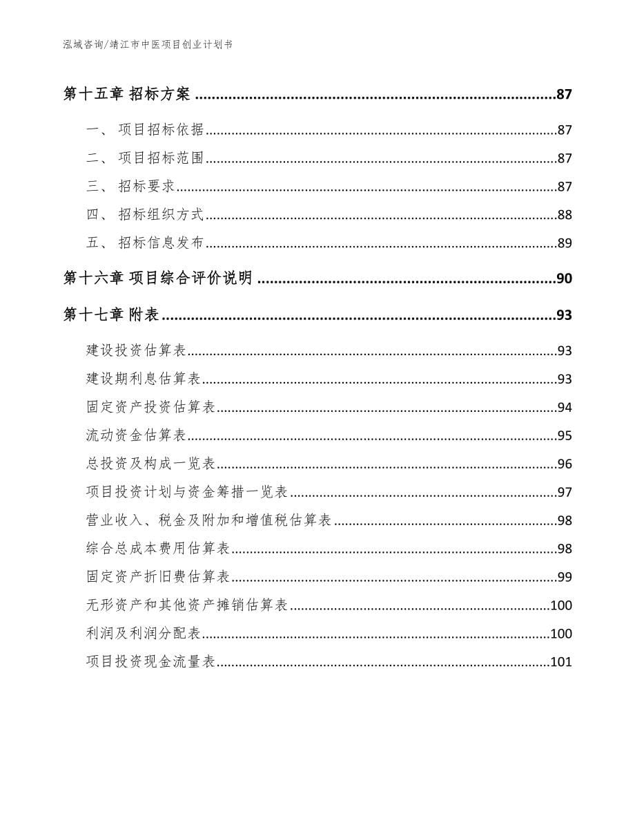 靖江市中医项目创业计划书_模板范文_第5页