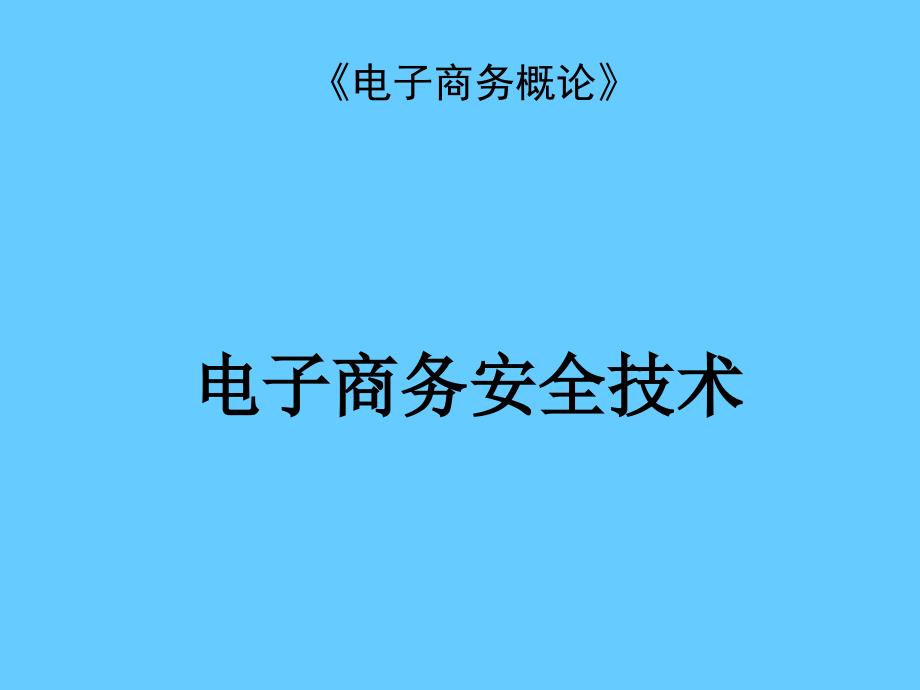 电子商务概论课程电子商务安全技术_第1页