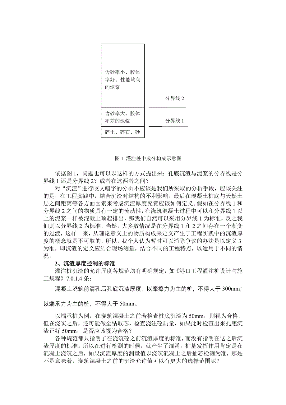 论文资料向往关于工程中灌注桩沉渣厚度争议的分析（word）可编辑_第2页